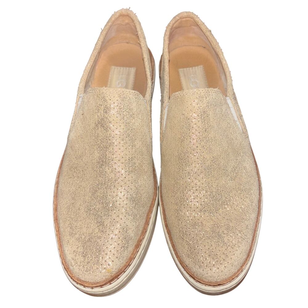 UGG Adley Perf Stardust women's slip-on sneaker shoes shiny gold (size 8)
